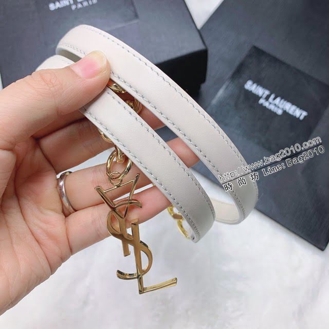 Saint Laurent女士皮帶 聖羅蘭YSL鏈條五金小牛皮腰帶  jjp2146